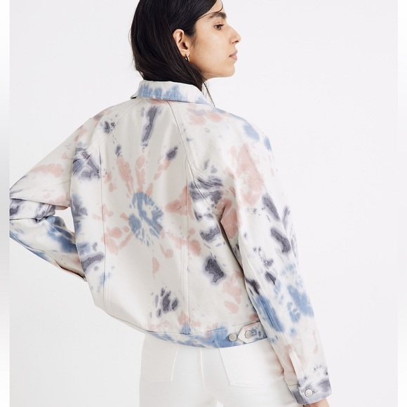 Madewell The Raglan Oversized Jean Jacket: Tie-Dyed Edition size XL - Picture 3 of 12